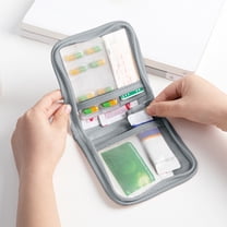 Mini Portable First Aid Kit Set of 2, Waterproof Medical Storage Pouch with Mesh Pockets for Travel Camping Hiking Emergency Supplies and Outdoor Activities