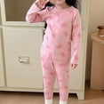 thumbnail image 3 of Pajamas Toddler Girls Spring Fall Winter Long Sleeve Pajama Sets, Kids 2Pcs Sleepwear Outfit Boys Pajamas Pink 7 Years-8 Years, 3 of 7
