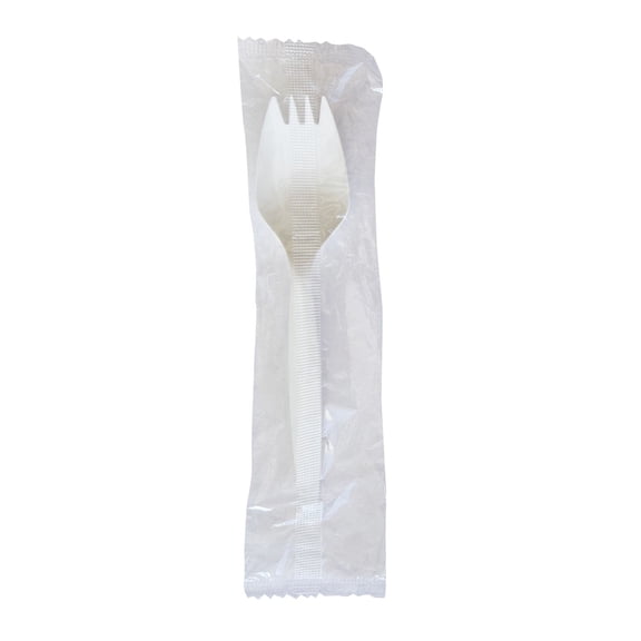 Boardwalk Mediumweight Wrapped Polypropylene Spork, White, 1000-Count