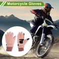 thumbnail image 2 of Guantes de ciclismo de dedo completo para mujer, guantes de motocicleta para escalar, motocicleta, ciclismo, doble forro polar, rosa, talla única, 2 of 6