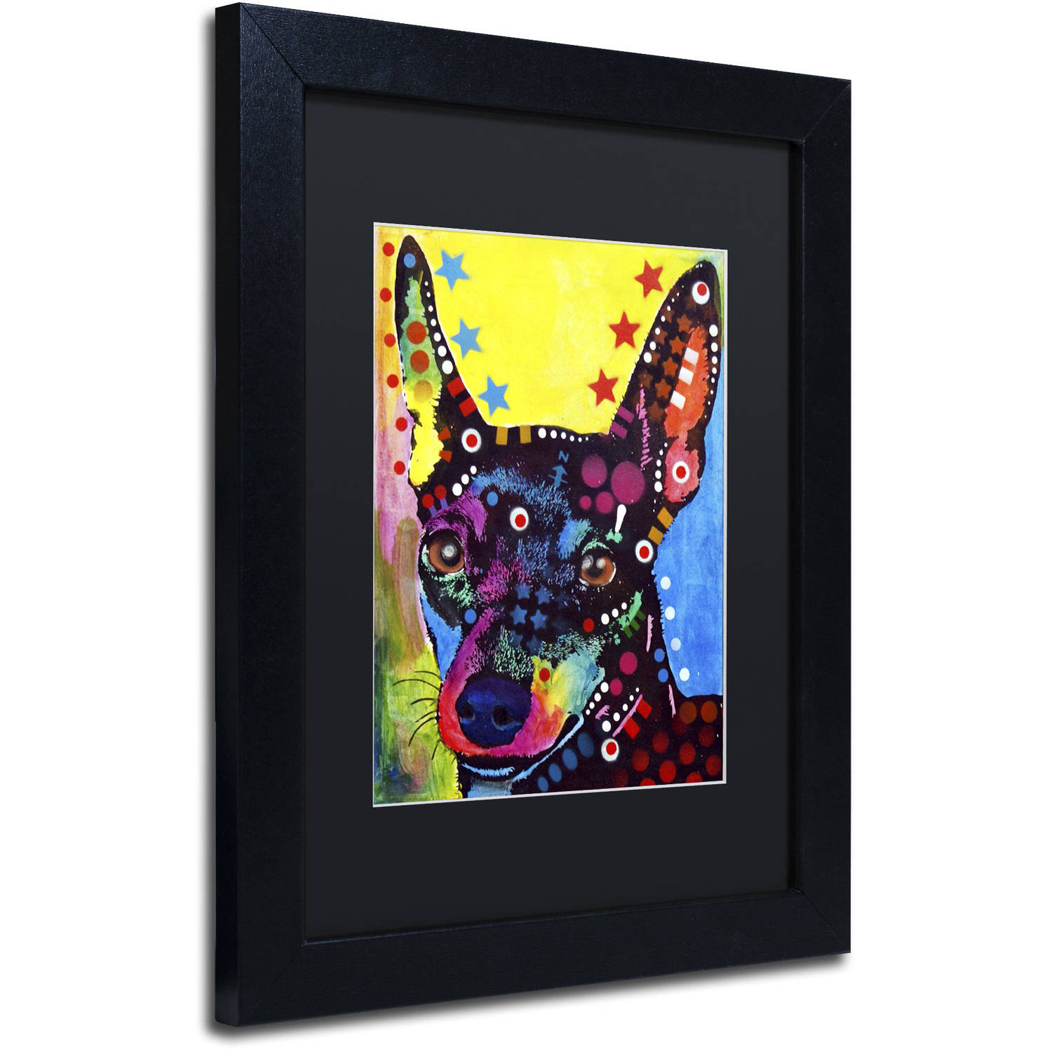 Trademark Fine Art "Miniature Pinscher" Canvas Art by Dean Russo, Black Matte, Black Frame