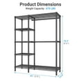 thumbnail image 6 of VIPEK V7 Heavy Duty Garment Rack with Shelves, 5-Tier Freestanding Clothing Rack, 670LB Capacity Wardrobe System, Portable Metal Closet Organizer, Black, 6 of 9