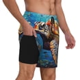 thumbnail image 2 of Sikiie Colorful Underwater Sea Turtle Print Men's Double Layer Swimming Trunks, Adjustable Waistband and Pockets Sports Swimming Trunks, Beach Swimwear-X-Large, 2 of 6