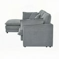 thumbnail image 6 of Modern Grey Towel Fabric L-Shaped Sectional Sofa with Ottoman for Living Room, 110.2''x58.7''x33.1'', 6 of 11