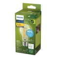 thumbnail image 3 of Philips Ultra Efficient LED Bulb 60W A19 1PK Soft White Clear Dimmable Medium Base, 3 of 6