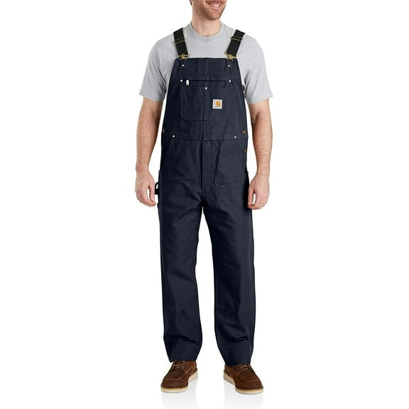Carhartt Mens Relaxed Fit Duck Bib Overall Work Utility Outerwear, Navy, 36W X 34L US CA2