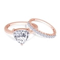 thumbnail image 4 of AFFY 2.14CT Moissanite Diamond Engagement Solitaire Ring With Band in 14K Rose Gold over Silver-4.5, 4 of 6