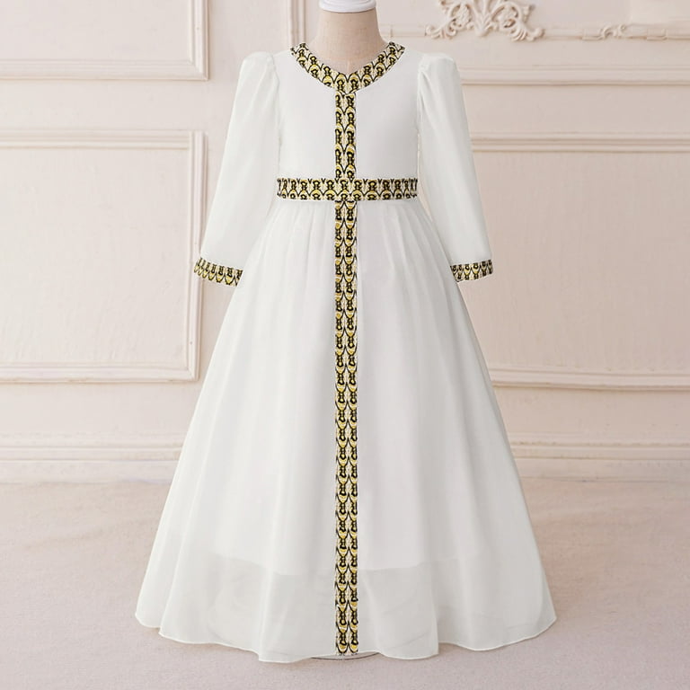 princess abaya dress White Chiffon Princess Dress Abaya with Lantern Sleeves