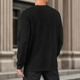 thumbnail image 4 of Mens T-Shirts Autumn Winter Solid Color Round Neck Long Sleeve Loose Casual Tops Tee Shirts Streetwear, 4 of 6
