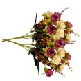 thumbnail image 3 of Ramo de rosas de cristal artificial Ceremonia de banquete de boda Decoración floral de tela de seda rosa falsa, Cameo Brown kenally HA6935-04B, 3 of 6