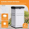 thumbnail image 5 of Dextrus 36 Gallon Outdoor Trash Can, Waterproof Resin Garbage Bin with Drip Tray & Lid, Trash Bin,for Porch, Backyard, White & Black, 5 of 10