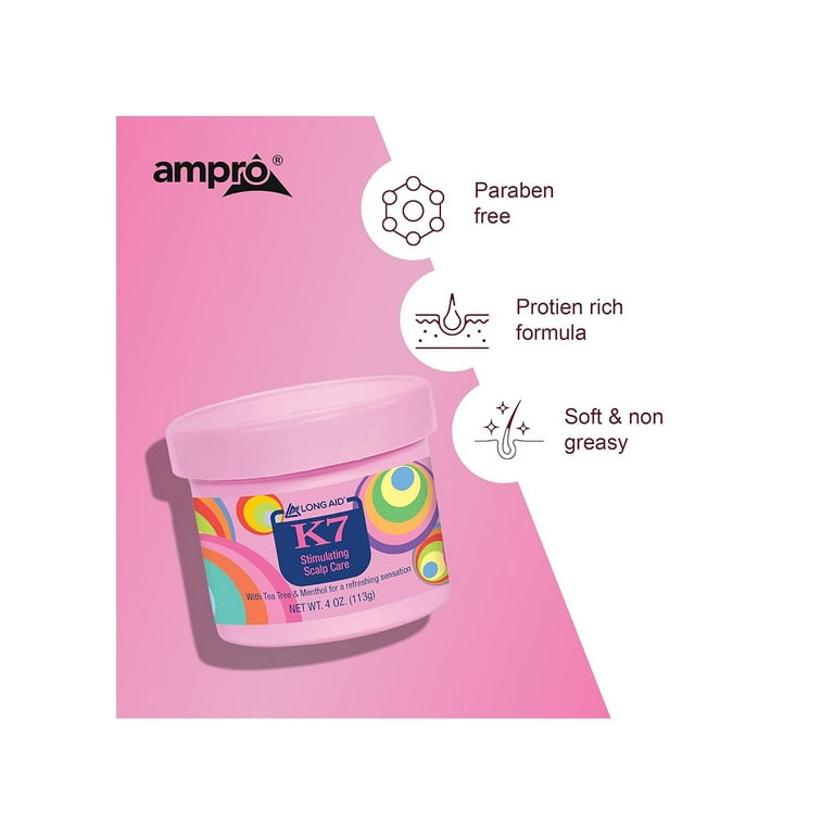Ampro Long-Aid K7 Stimulating Scalp Care Conditioner, Leave-In, 4