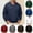 Navy, variant on Zylanna Men's Big & Tall Long Sleeve Sweatshirt, V-Neck Solid Color Fall and Winter Loose Fit Casual Pullover Tops for Daily Wear Navy