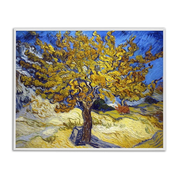 The Mulberry Tree Classical Painting White Framed Giclee Art, 14 x 11, A
