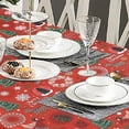 thumbnail image 2 of ZACOO 52"x70" Christmas Tablecloth Rectangle Holiday Decoration Table Cover Christmas Deer Tree Pattern for Dining Room Kitchen, Red, 2 of 7