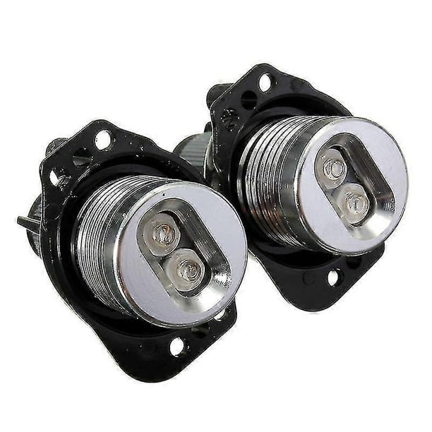 LED Angel Eye Lights 2 Pack 12w Halo Ring Logo Light Angel Eye Bulbs Compatible with E90 E91 2005-2008 Car LED Headlight Daytime Running Light Blue