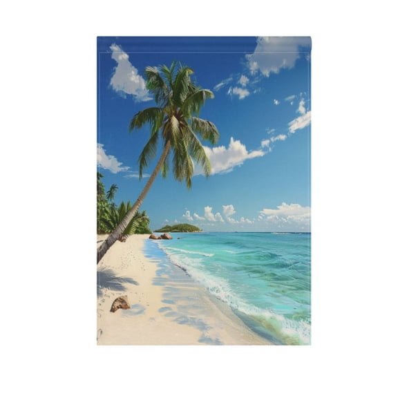 Summer Palm Tree Beach Garden Flag House Banner 12" x 18" Double Sided Outdoor Yard Decoration