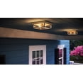 thumbnail image 2 of Luxury Modern Farmhouse Outdoor Ceiling Light, 4.00''H x 12.00''W, with Industrial Style Elements, Minimalist Design, Antique Brass Finish and Clear Seedy Glass, UQL1345, 2 of 7