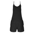 thumbnail image 6 of Lightweight Romper Shorts Womens Adjustable Spaghetti Strap Jumpsuits Pockets Sleeveless Casual Summer Outfits (L, Black), 6 of 8
