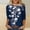 #269-Navy, variant on Womens 3/4 Sleeve T Shirt Crew Neck Printed Pullover Casual Fashion Loose Fit Daily Wear Elegant Tops S-5XL