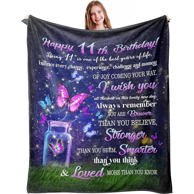 LHSHID Sweet 11 Birthday Decorations 11th Birthday Gifts for Girls Gifts for 11 Year Old Girl 11 Year Old Girl Gift Ideas Sweet Sixteen Gifts for Girls 50x60in