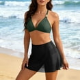 thumbnail image 6 of Fmbrln Bikini Sets for Women 3 Piece Swimsuits with Cover Up Skirt Vacation Beach Bathing Suits, 6 of 7