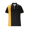 thumbnail image 5 of Men's Casual Business Color Block Striped Polo Shirts Lapel Golf Basic Henley Shirts Office Workwear Top, 5 of 5