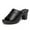 Black, variant on Xfvqtps Slide Sandals Women Chunky Block High Heels Peep Toe Leather Non Slip Breathable Lightweight Summer Beach Heeled Sandals Black