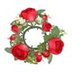 thumbnail image 1 of Corona de anillo con vela de pilar, flor Artificial de 20cm de diámetro, arreglo Floral, corona de rosas para puerta, sala de estar, Pascua Rojo brillante, 1 of 9
