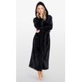 thumbnail image 2 of Plush Soft Warm, Robe for Women Fleece Bathrobe for Women, Comfy Women's Robe Long - Hooded - Adult Sleepwear Loungewear - Purple - Medium, 2 of 6