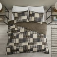 thumbnail image 5 of Izzovium 3-Piece Reversible Quilt Set Full/Queen, Black/Brown Microfiber, Lodge Print with Cotton Fill, 5 of 14
