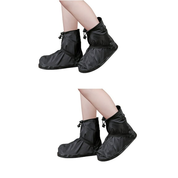 RENACLIPY Anti-Skid Boot Protectors Overshoes for Adults, Black, 2 Pieces, and Reusable