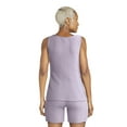 thumbnail image 3 of Lissome Women's and Women’s Plus Hacci Knit Ribbed Tank Top and Bike Shorts Lounge Set, 2-Piece, Sizes S-4X, 3 of 5