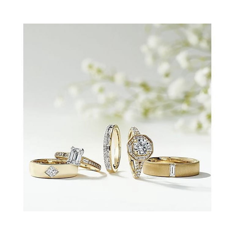 Bague Diamant De Laboratoire 0.60CT E VVS2 – 14K Or Jaune, Taille Universelle, Neuve Sans Boîte
