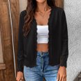 thumbnail image 2 of GEWSEY Women's Long Sleeve V-Neck Button Down Cardigan Knit Shrugs Sweater (Black, M), 2 of 7