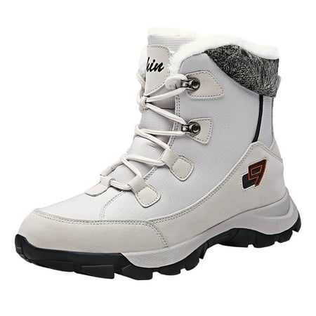 

KBKYBUYZ Winter Plus Velvet Thick Cotton Shoes Non Slip Waterproof Snow Boots Women s Mid Tube Sports Outdoor Ski Boots Basic warm shoes