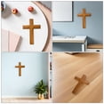 thumbnail image 3 of POPETPOP Solid Wood Cross Wall Decor for Home with Natural Beige Grain Pattern and Easy Installation, 3 of 8