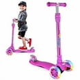 thumbnail image 1 of Beleev Trottinette pour Enfants, Trottinette à 3 Roues pour Tout-Petits Filles Garçons, Hauteur Réglable, Inclinaison pour Diriger, Roues Lumineuses pour Enfants (Lilas Foncé), 1 of 5