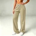 thumbnail image 3 of MLCDZ Wide Leg Fall Sweatpants for Women Elastic High Waisted Baggy Casual Loose Fit Lightweight Drawstring Workout Golf Trousers with Multiple Pockets, 3 of 10