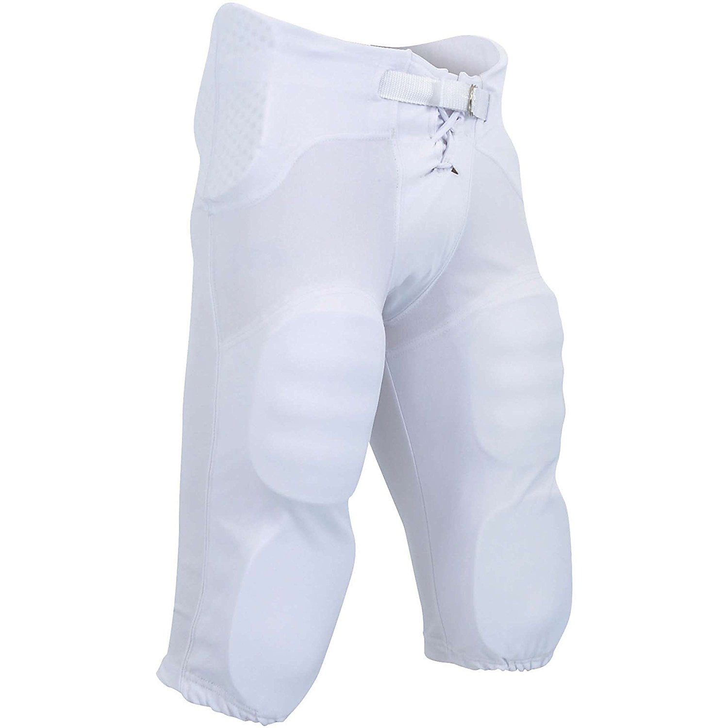 Youth Integrated Football Pants White XL, Permanently sewn pads stay in