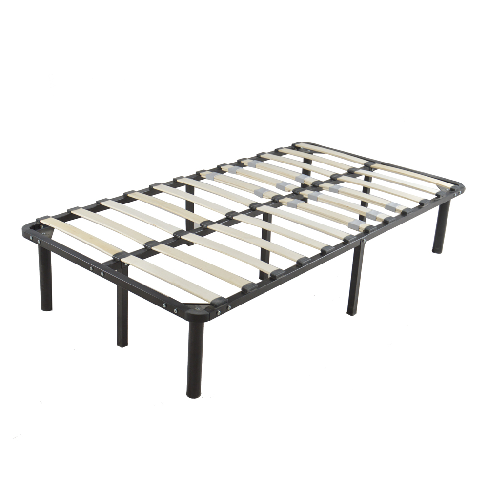 Veryke Bed Frame Platform Bed with Wooden Bed Slat & Metal Iron Stand - Full Size - Black - image 4 of 6