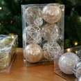 thumbnail image 6 of 6pcs, 6cm/2.36inch Christmas Ball Ornaments Set for Xmas Tree, Shatterproof Plastic Hanging Holiday Balls for Festive Christmas Party,  Champagne, 6 of 6