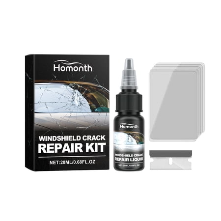 HOMONTH Glass Crack Repair Kit, a Nano Repair Liquid Kit for the Automobile Front Windshield to Provide a Clear View