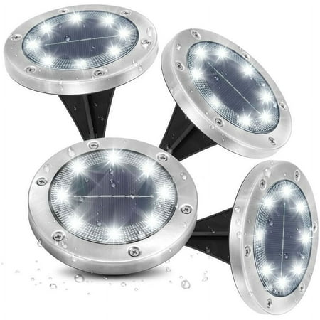 

Solar garden light 8 LED 6000K cold white waterproof IP65 outdoor recessed spotlight garden floor set of 4