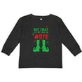 thumbnail image 3 of Inktastic Let Me Take an Elfie, Elf Shoes, Snow, Christmas Boys or Girls Long Sleeve Toddler T-Shirt, 3 of 5