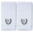 thumbnail image 2 of Monogrammed Hand Towels for Bathroom Kitchen Makeup | Personalized Gift for Wedding-Bridal | Roman Font Custom Luxury Turkish Towel | Spa Collection, Oversized, 16 X 30 Inch, Set of 2, 2 of 3