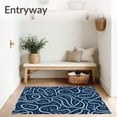 thumbnail image 3 of ODIKA 2'x3' Machine Washable Non-Slip Area Rug, Nautical Voyage Interlocking Anchors and Marine Rope with Starfish High Traffic Rug, Navy, 715645, 3 of 7