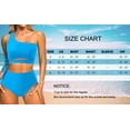 thumbnail image 4 of MOSHU One Shoulder Womens Bikini Sets High Waisted Bathing Suits for Women Tie High Cut Swimsuits, 4 of 6