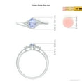 thumbnail image 4 of Angara Natural 0.45 Ct. Tanzanite with Diamond Classic Ring in 14K White Gold for Women (Ring Size: 11.5), 4 of 9