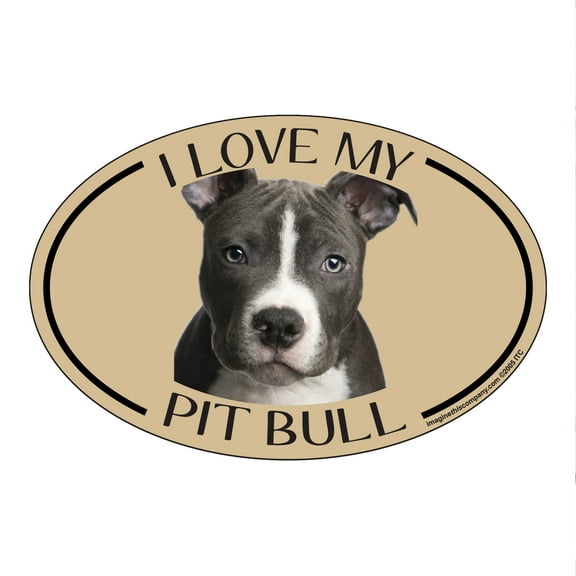 I Love my Pit Bull Breed Oval Magnet